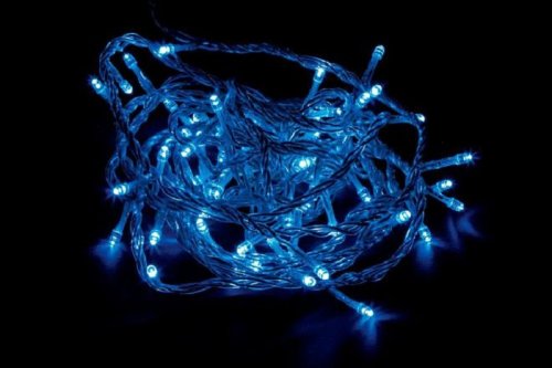 Гирлянда светодиодная "Шнур" 100LED 220В Бело-синяя IP44 10м картинка 